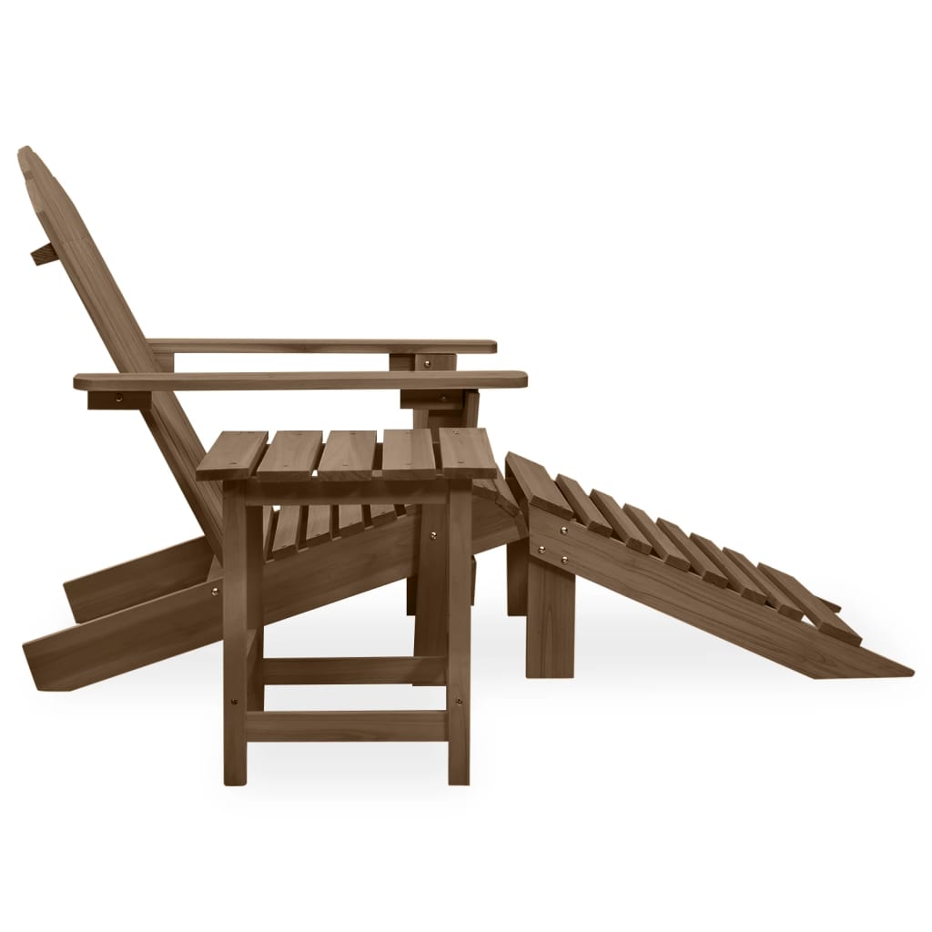 Garden Adirondack Chair With Ottoman&Table Solid Fir Wood