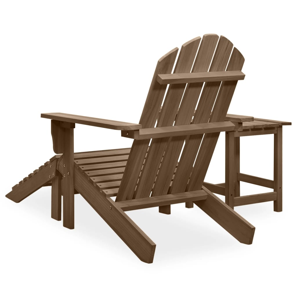 Garden Adirondack Chair With Ottoman&Table Solid Fir Wood