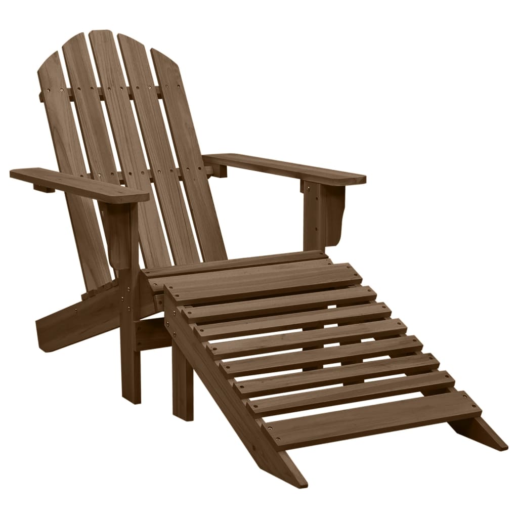 Garden Adirondack Chair With Ottoman&Table Solid Fir Wood