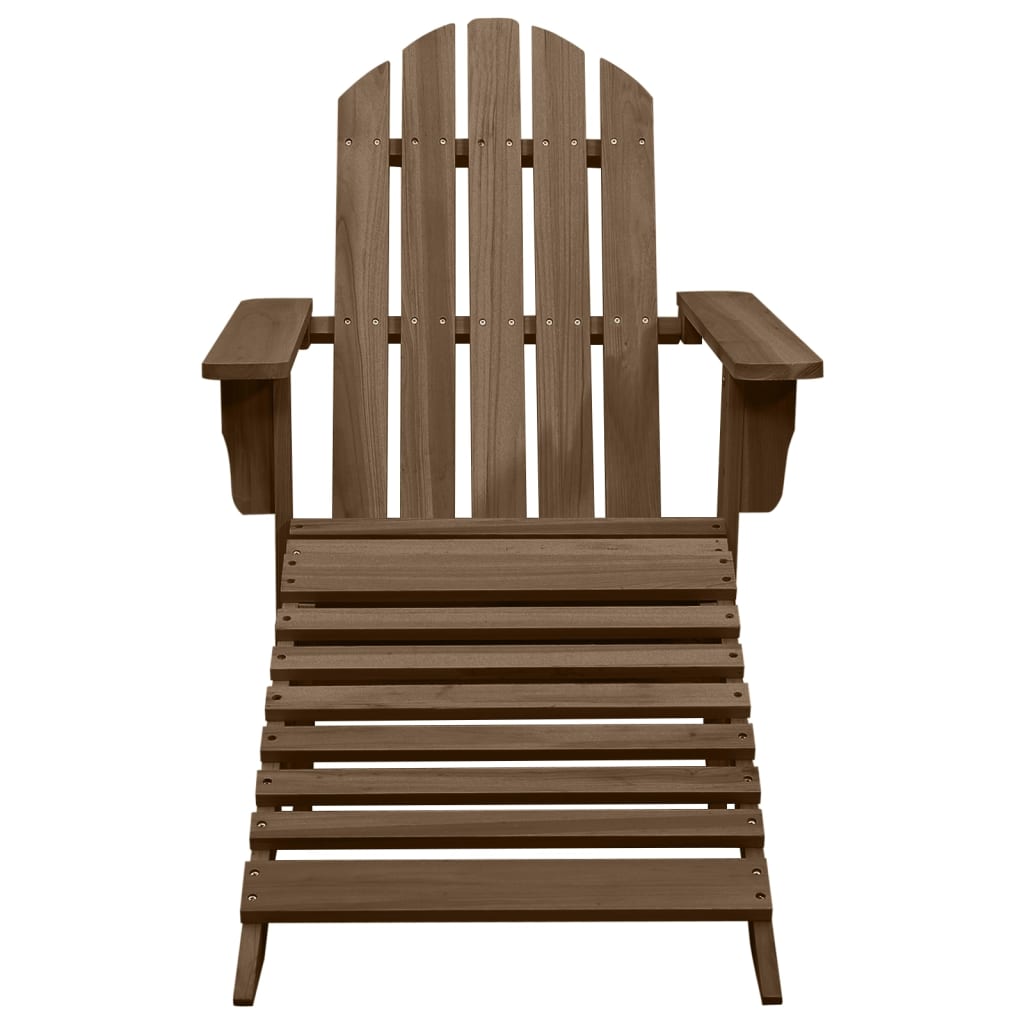 Garden Adirondack Chair With Ottoman&Table Solid Fir Wood