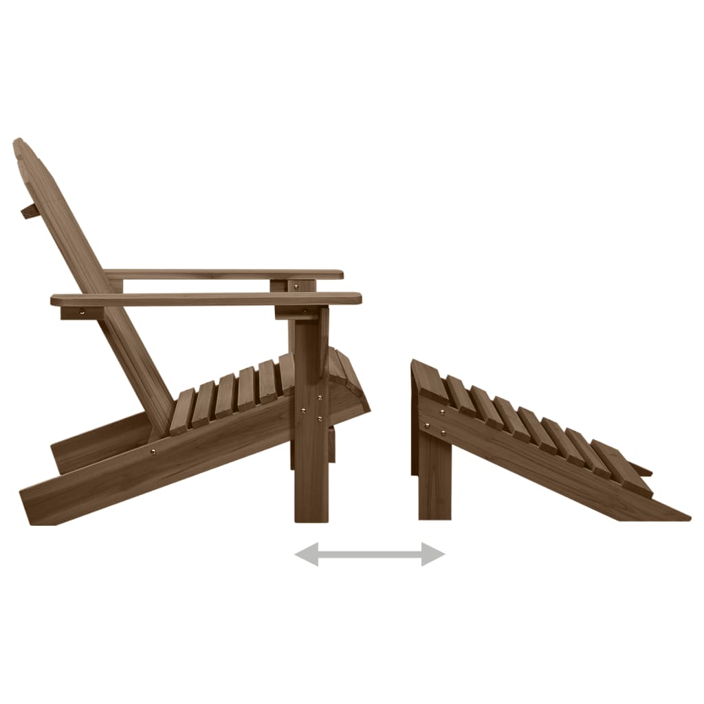 Garden Adirondack Chair With Ottoman&Table Solid Fir Wood