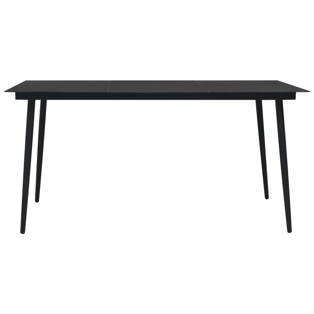 5 Piece Outdoor Dining Set Pvc Rattan Black