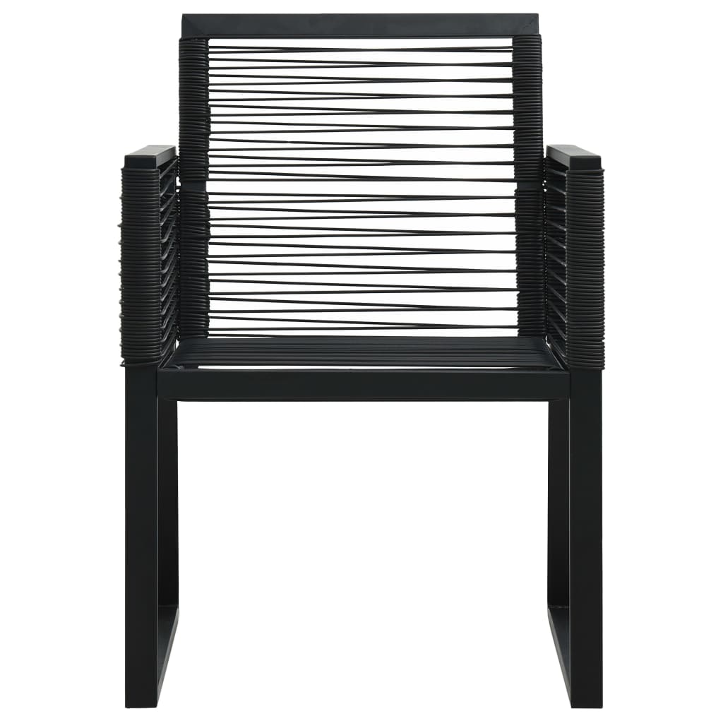 5 Piece Outdoor Dining Set Pvc Rattan Black