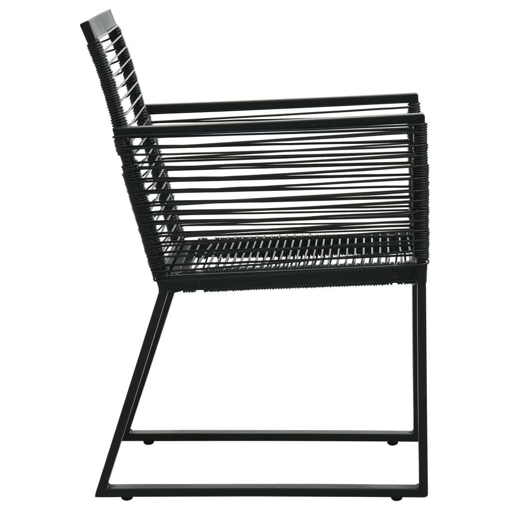 5 Piece Outdoor Dining Set Pvc Rattan Black