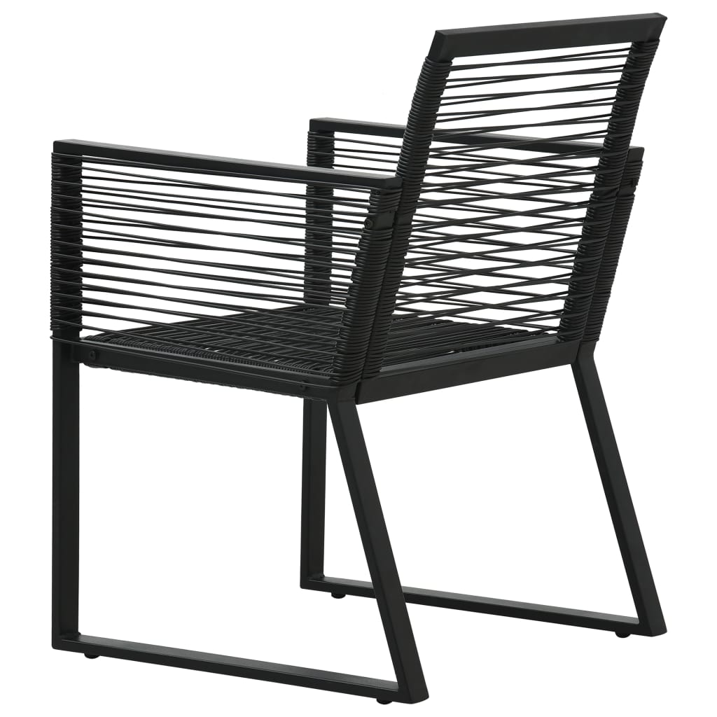 5 Piece Outdoor Dining Set Pvc Rattan Black