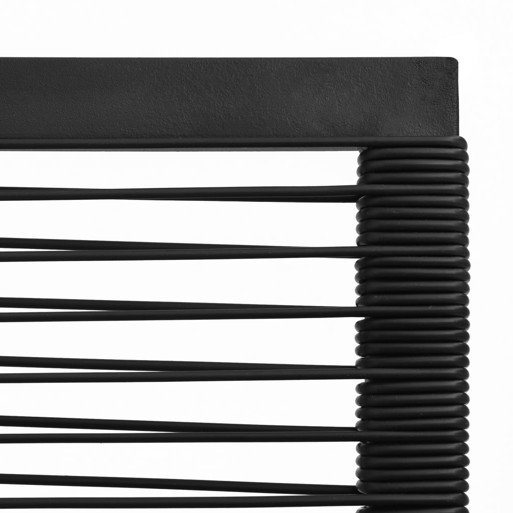 5 Piece Outdoor Dining Set Pvc Rattan Black