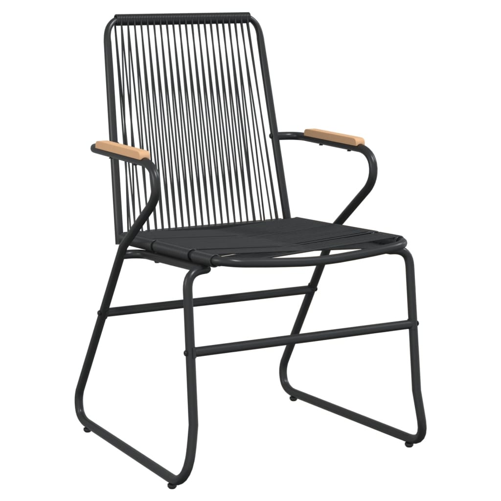 5 Piece Garden Dining Set Black Pvc Rattan