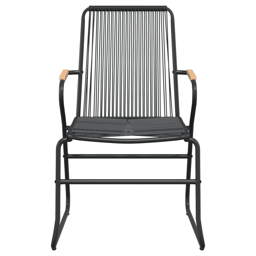 5 Piece Garden Dining Set Black Pvc Rattan