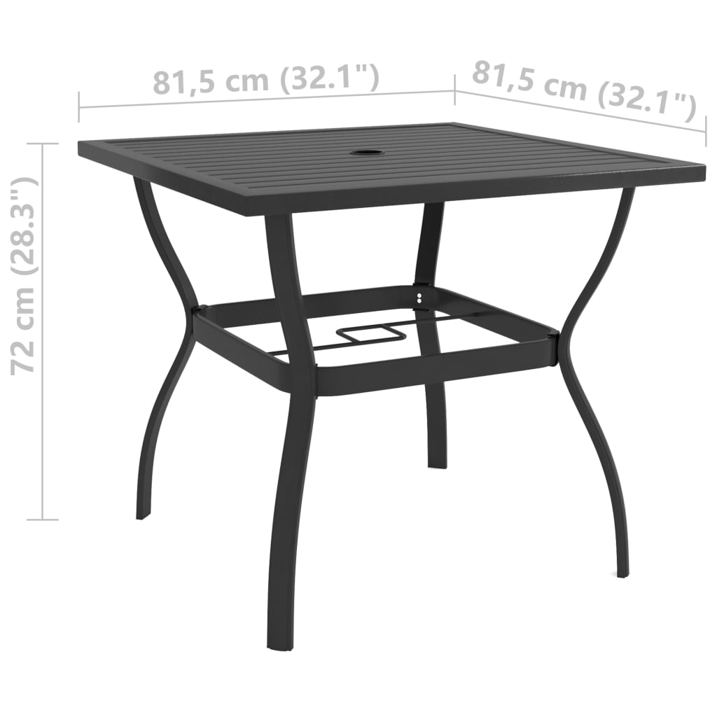 3 Piece Garden Dining Set Textilene And Steel