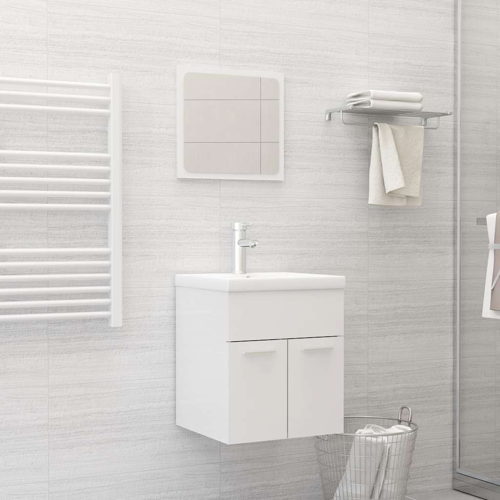 2 Piece Bathroom Furniture Set Engineered Wood