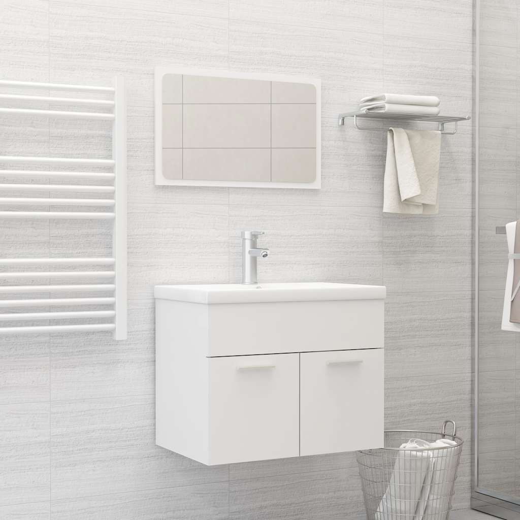 2 Piece Bathroom Furniture Set Engineered Wood
