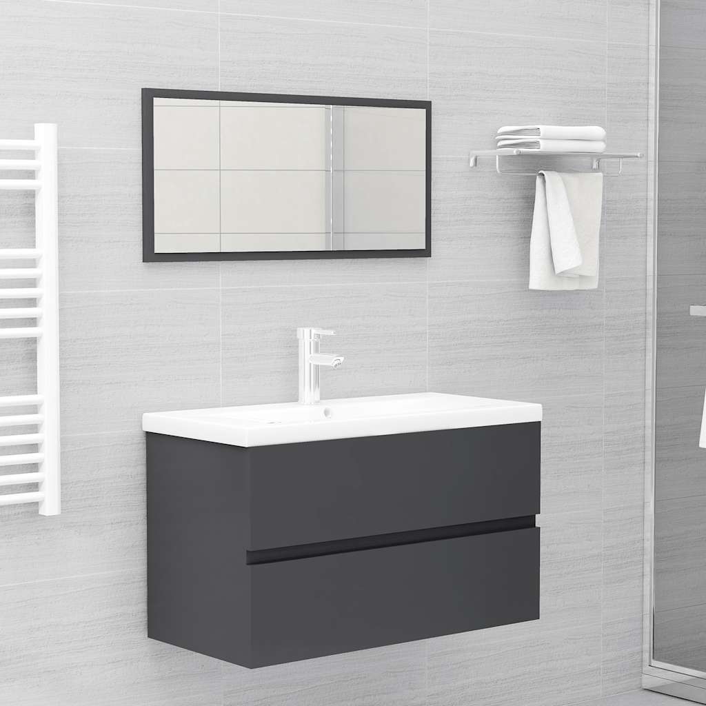 Bathroom Furniture Set 2 Pcs Engineered Wood