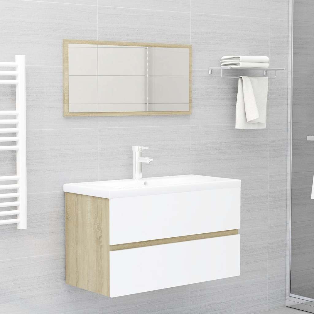 Bathroom Furniture Set 2 Pcs Engineered Wood
