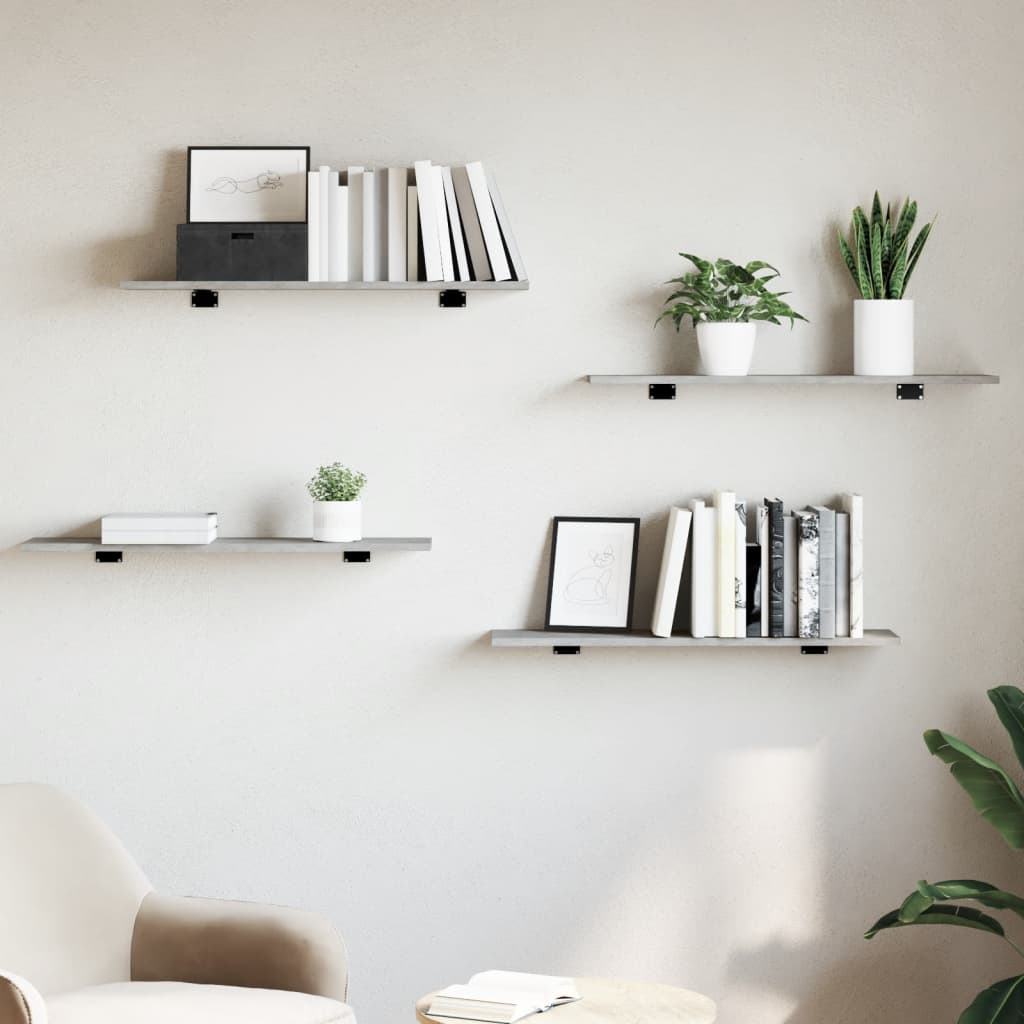 Bookshelf Boards 4 Pcs Engineered Wood