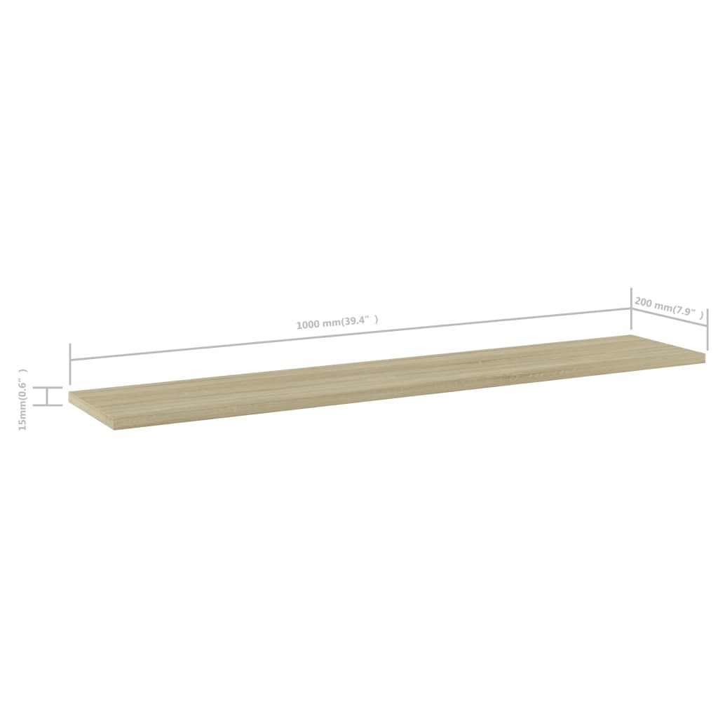 Bookshelf Boards 4 Pcs Engineered Wood