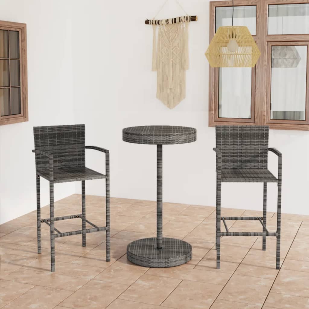 5 Piece Garden Bar Poly Rattan