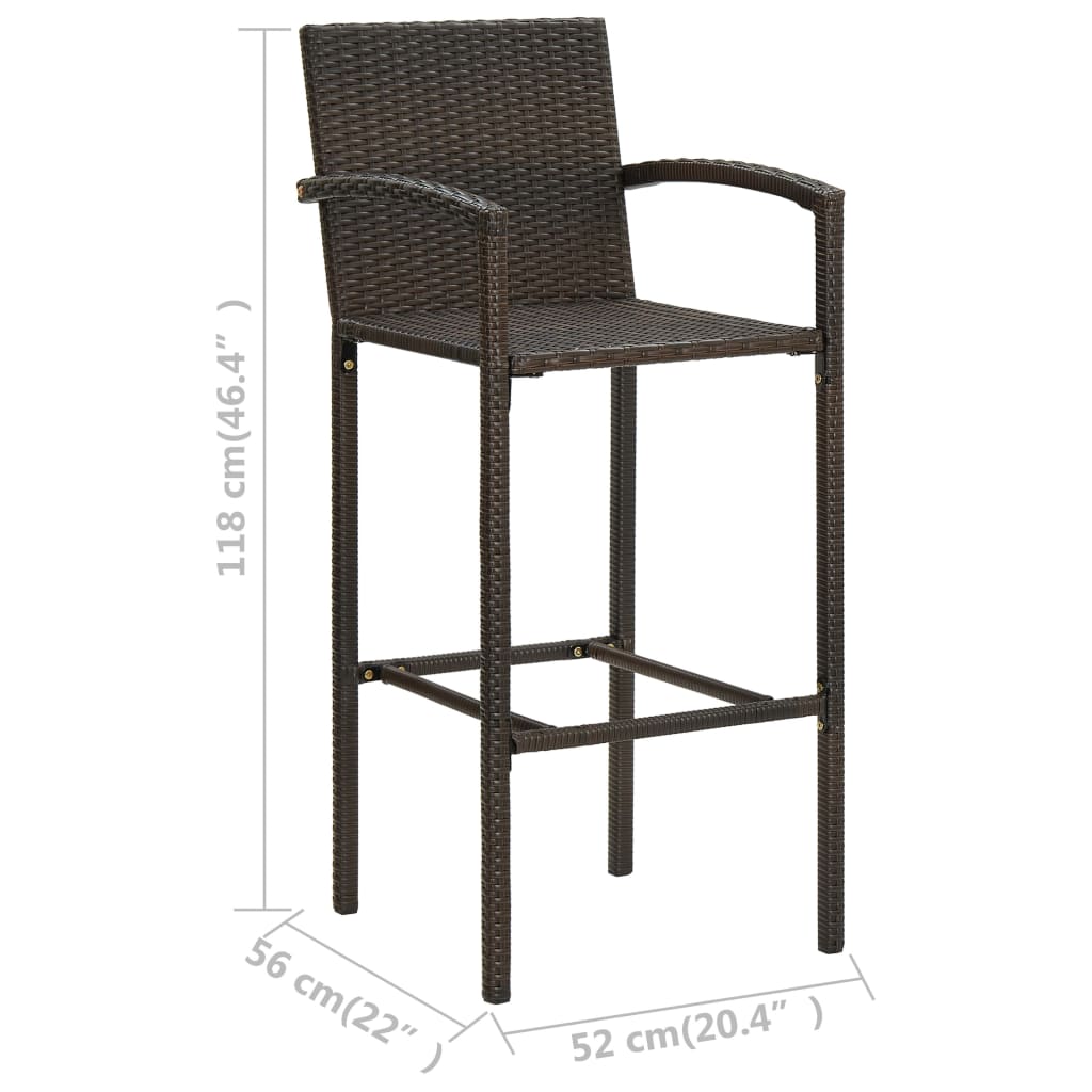 5 Piece Garden Bar Set Poly Rattan