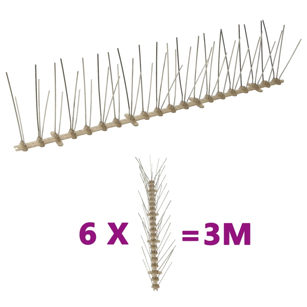 4-Row Plastic Bird & Pigeon Spikes Set Of 6