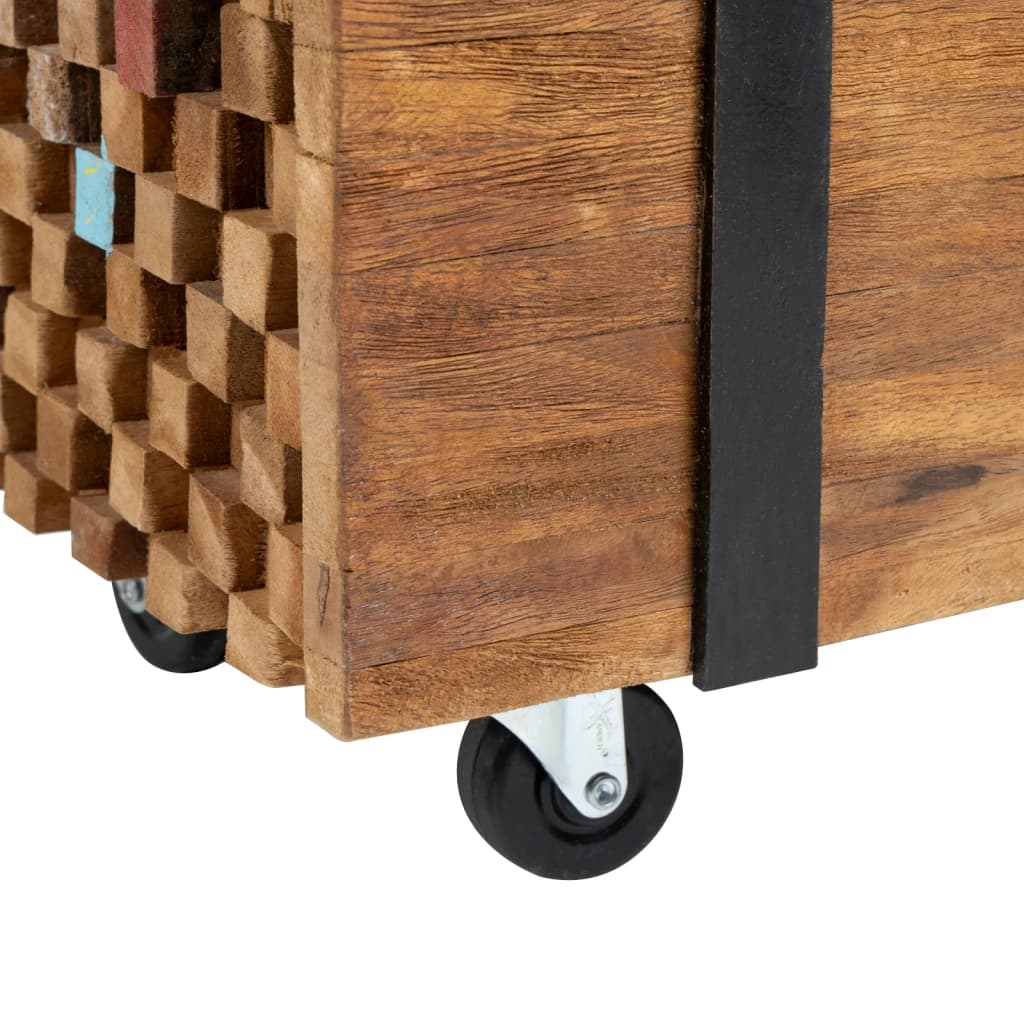 Tv Stand 110X30X32.5 Cm Solid Teak Wood