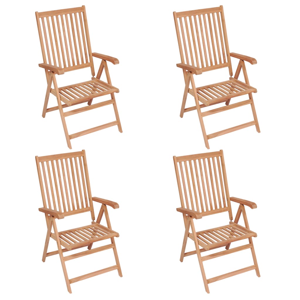 Reclining Garden Chairs 2 Pcs Solid Teak Wood