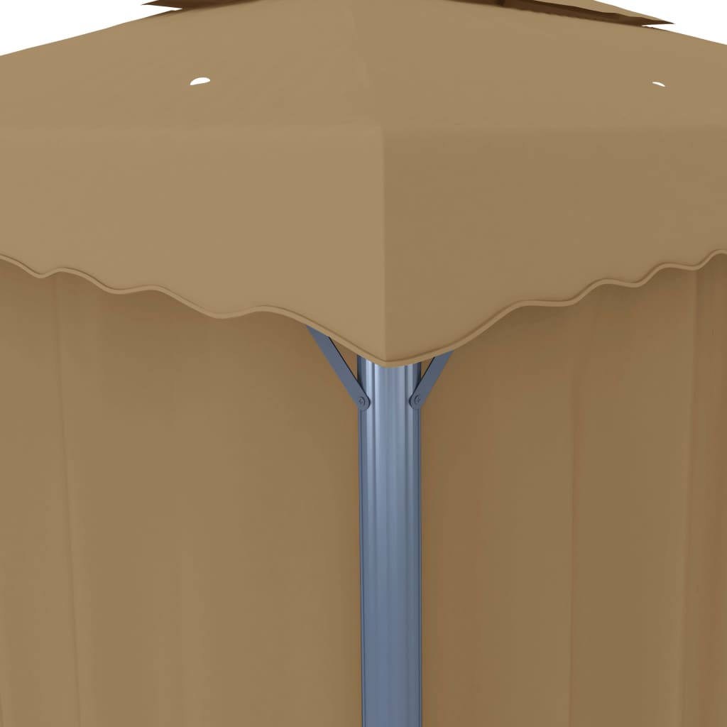 Gazebo With Curtain 4X3 M Taupe Aluminium
