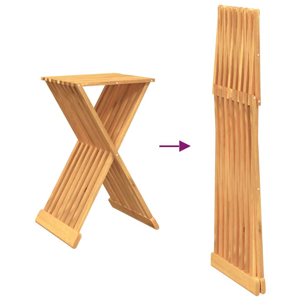 Folding Stool 40X32.5X70 Cm Solid Wood Teak