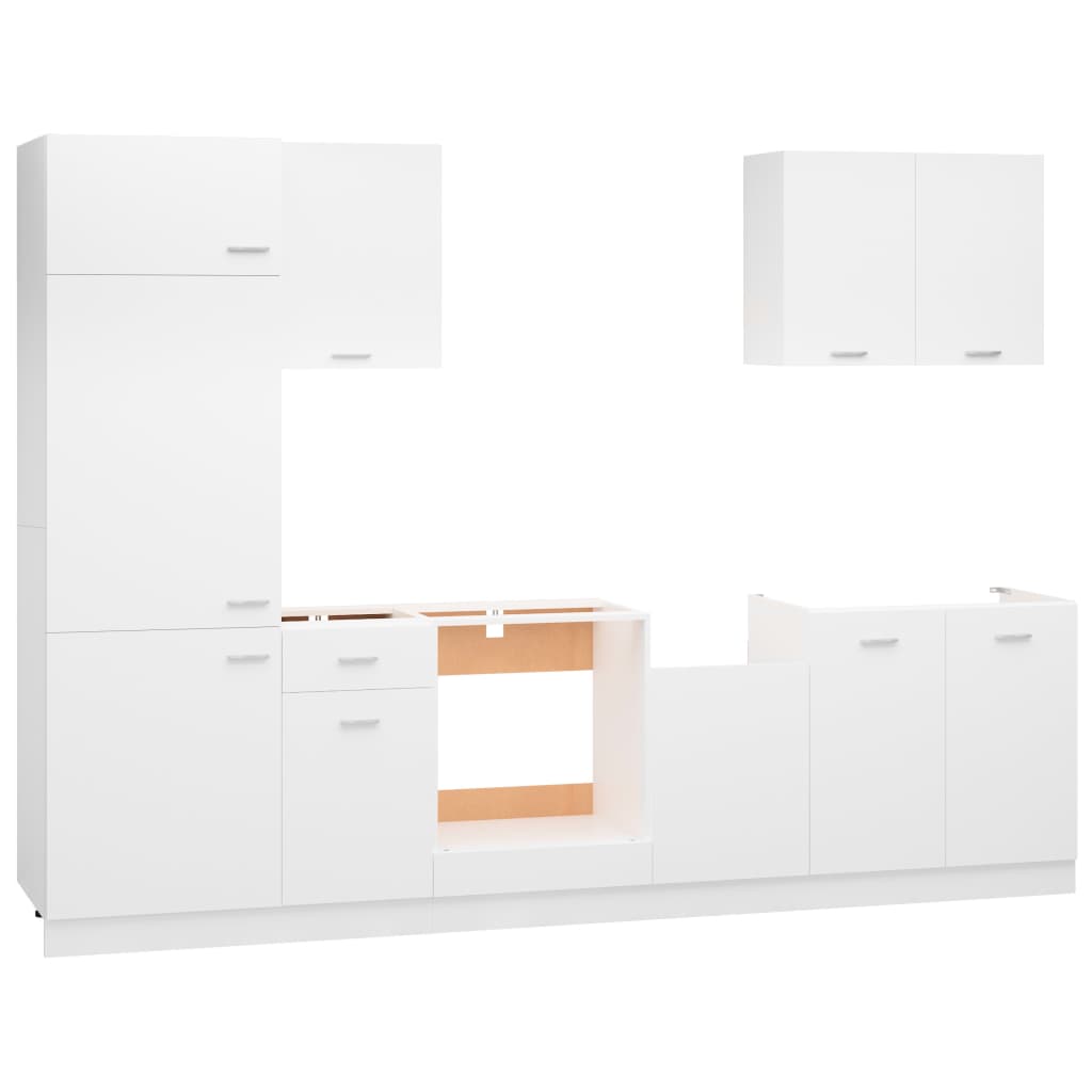 7 Piece Kitchen Cabinet Set Lyon Engineered Wood