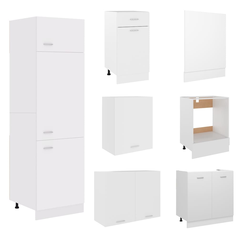 7 Piece Kitchen Cabinet Set Lyon Engineered Wood