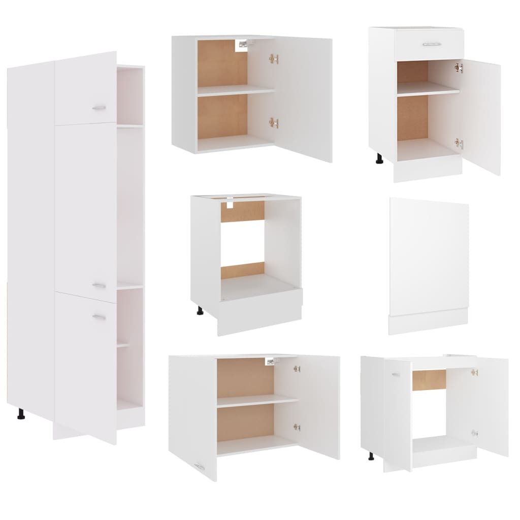7 Piece Kitchen Cabinet Set Lyon Engineered Wood