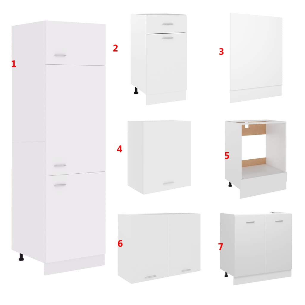 7 Piece Kitchen Cabinet Set Lyon Engineered Wood