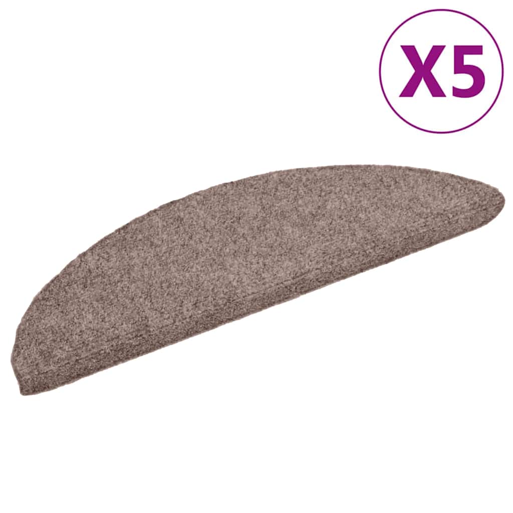 Stair Mats Self-Adhesive 5 Pcs Half Round