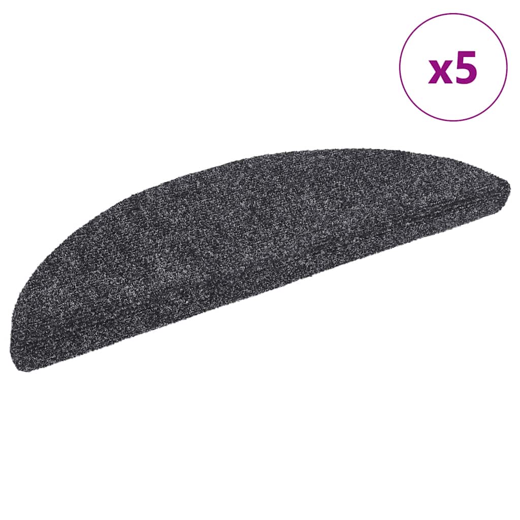 Stair Mats Self-Adhesive 5 Pcs Half Round