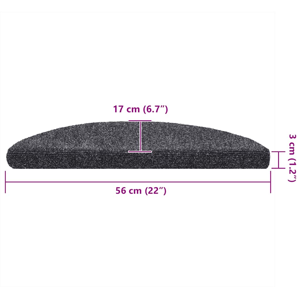 Stair Mats Self-Adhesive 5 Pcs Half Round