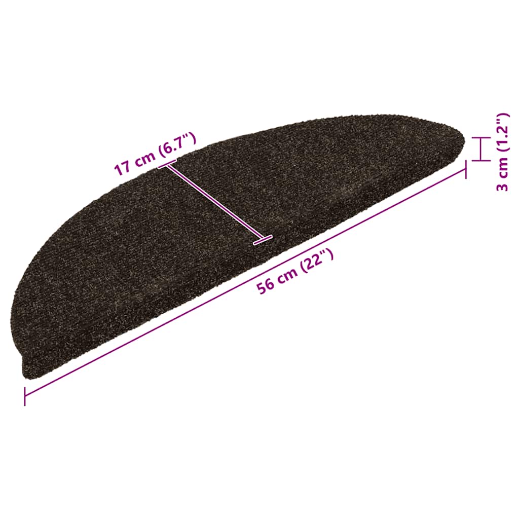 Stair Mats Self-Adhesive 5 Pcs Half Round