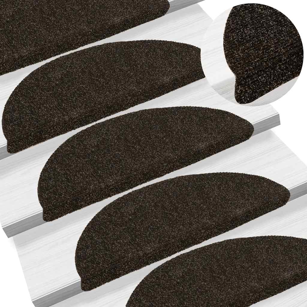 Stair Mats Self-Adhesive 5 Pcs Half Round