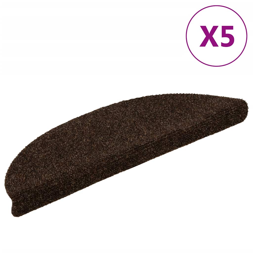 Stair Mats Self-Adhesive 5 Pcs Half Round