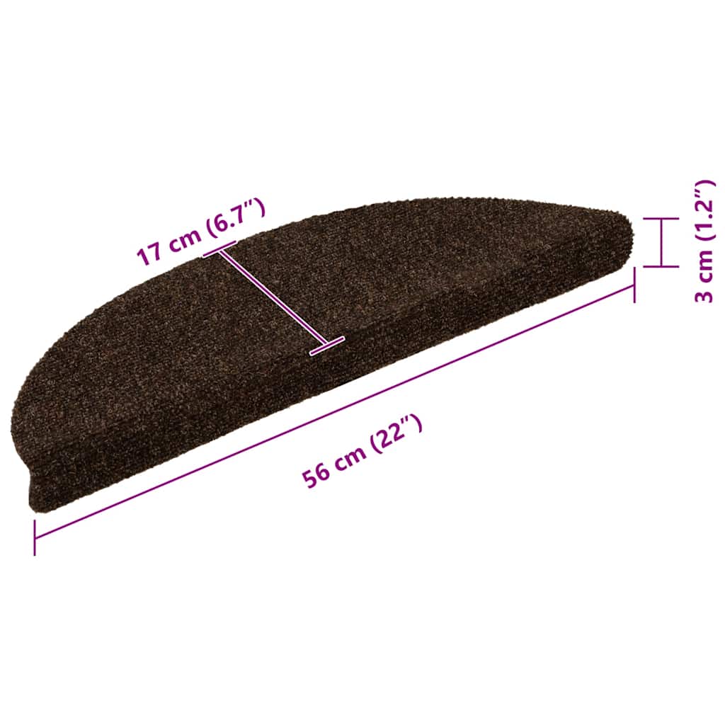 Stair Mats Self-Adhesive 5 Pcs Half Round