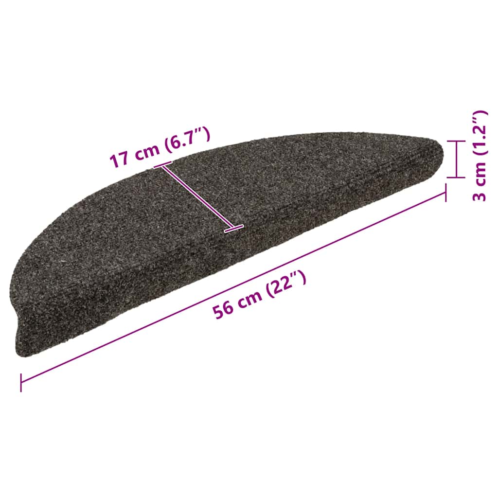 Stair Mats Self-Adhesive 5 Pcs Half Round