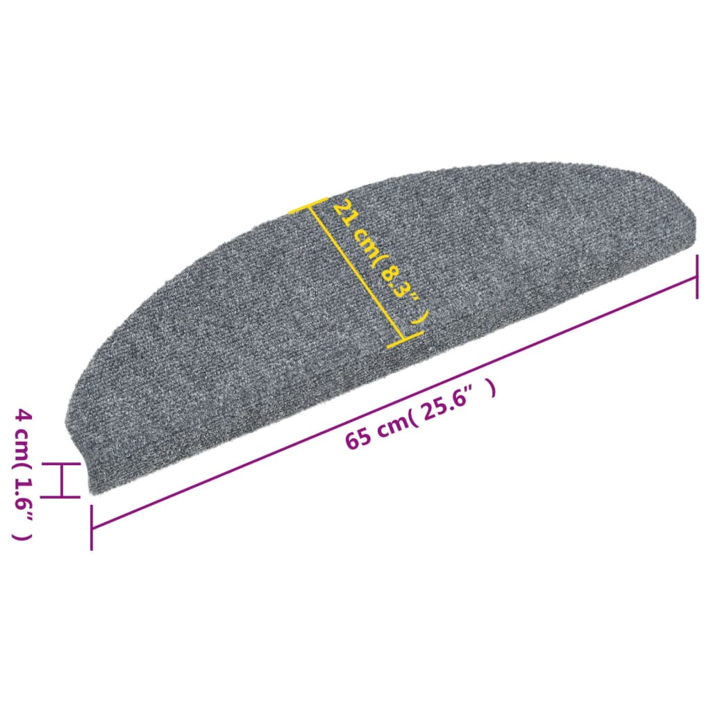 Stair Mats Self-Adhesive 5 Pcs Half Round Large