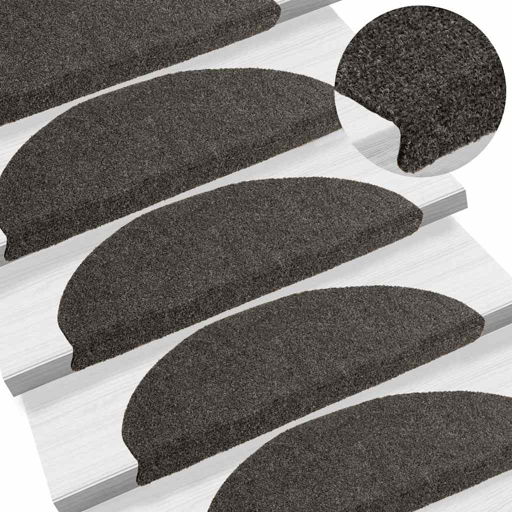 Stair Mats Self-Adhesive 10 Pcs Half Round Large