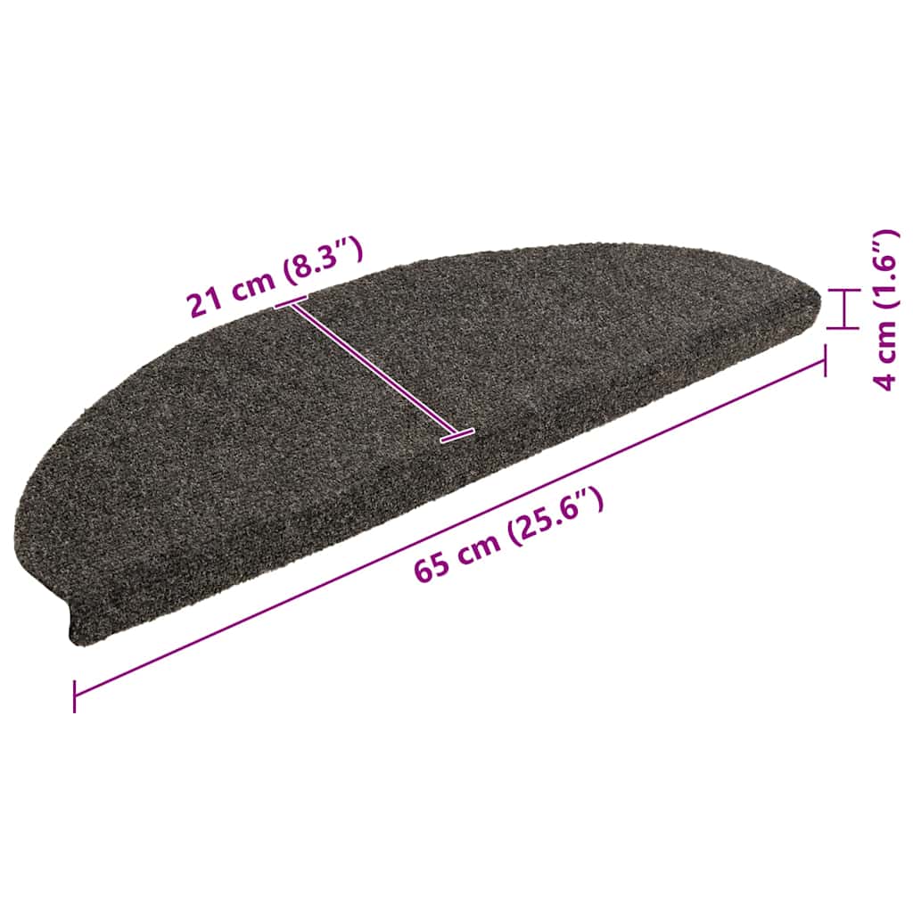 Stair Mats Self-Adhesive 10 Pcs Half Round Large