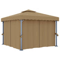 Gazebo Curtain 3X3 M Taupe Aluminium UV Resistant