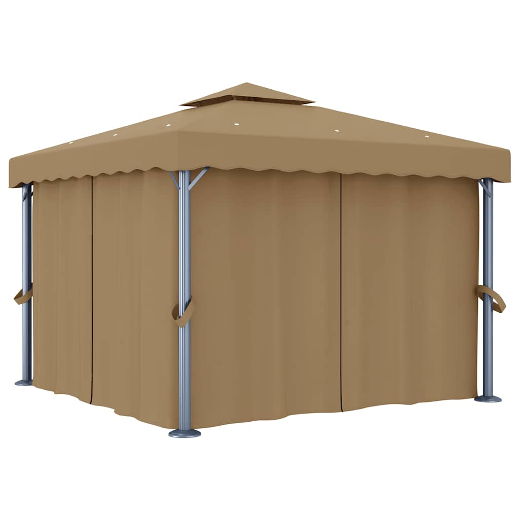 Gazebo Curtain 3X3 M Taupe Aluminium UV Resistant