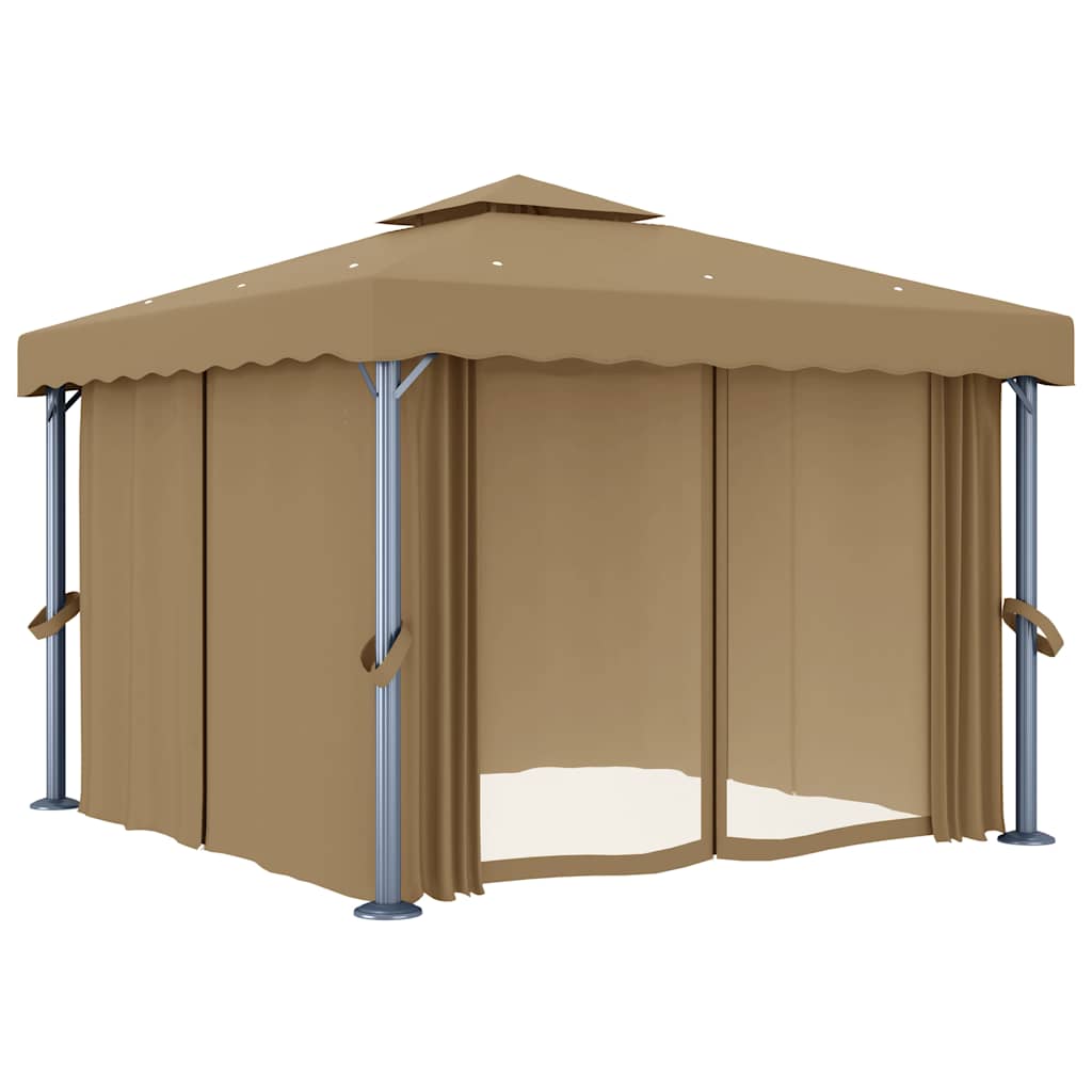 Gazebo Curtain 3X3 M Taupe Aluminium UV Resistant
