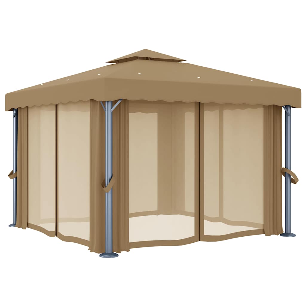 Gazebo Curtain 3X3 M Taupe Aluminium UV Resistant