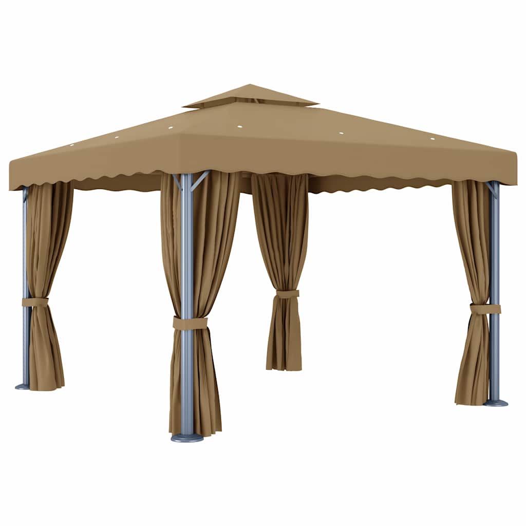 Gazebo Curtain 3X3 M Taupe Aluminium UV Resistant