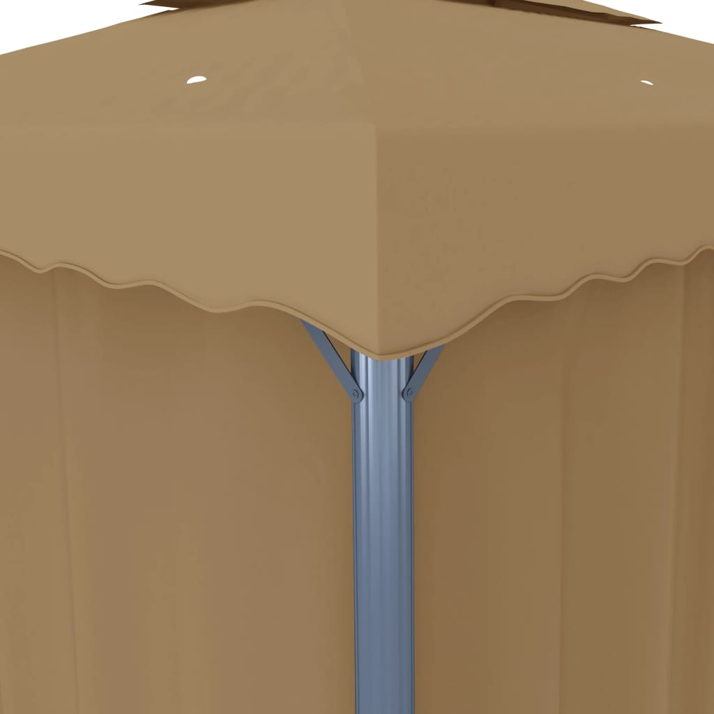 Gazebo With Curtain 3X3 M Taupe Aluminium
