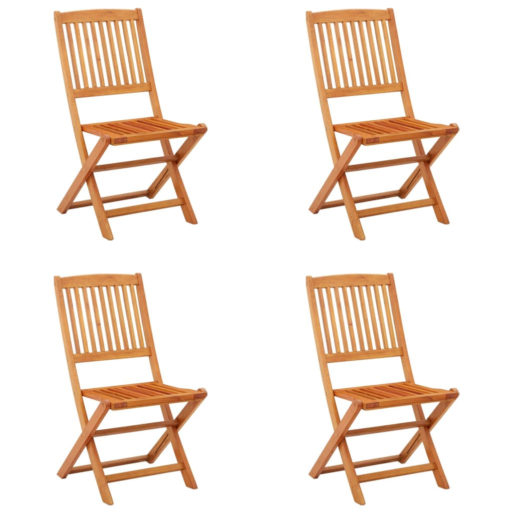 Folding Garden Chairs 4 Pcs Solid Eucalyptus Wood
