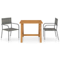 Outdoor Furniture Set 3 Piece Garden Dining grey black PE (polyethylene) rattan
