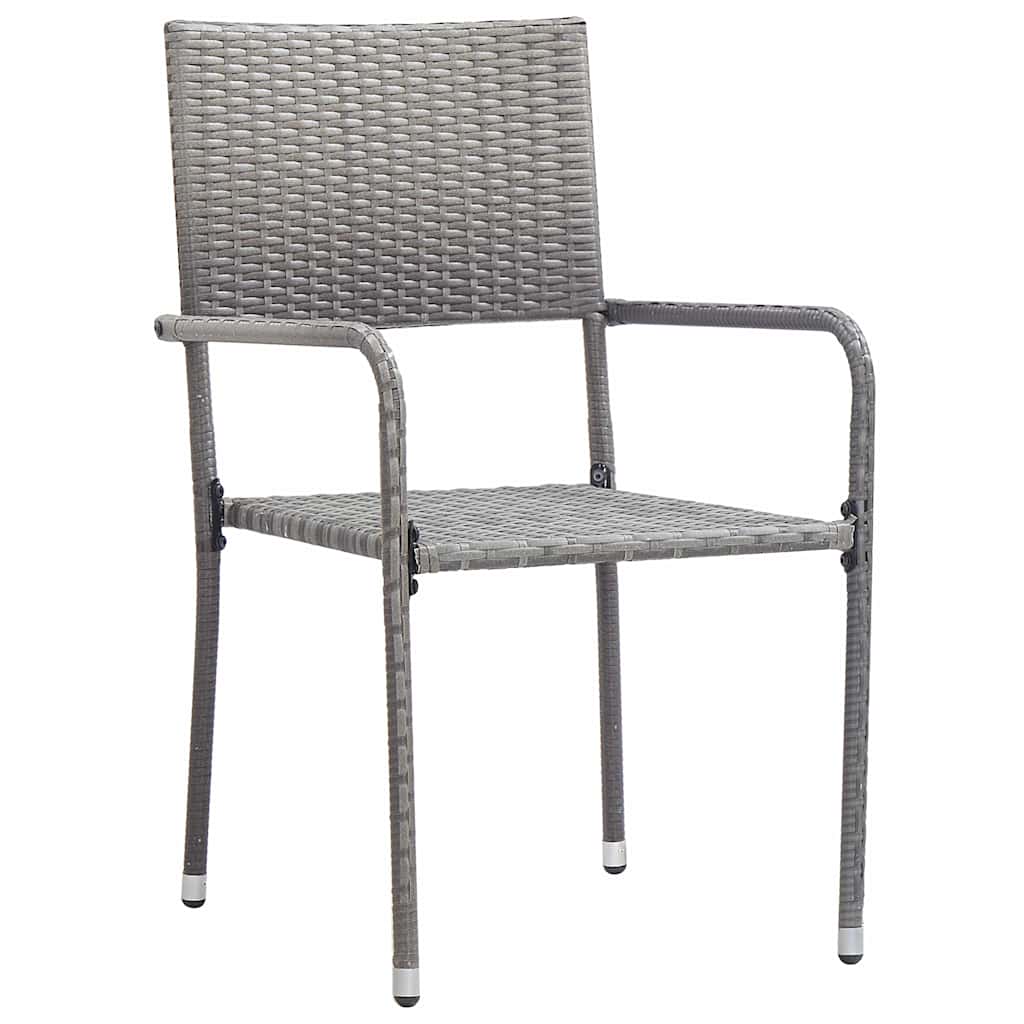 Outdoor Furniture Set 3 Piece Garden Dining grey black PE (polyethylene) rattan